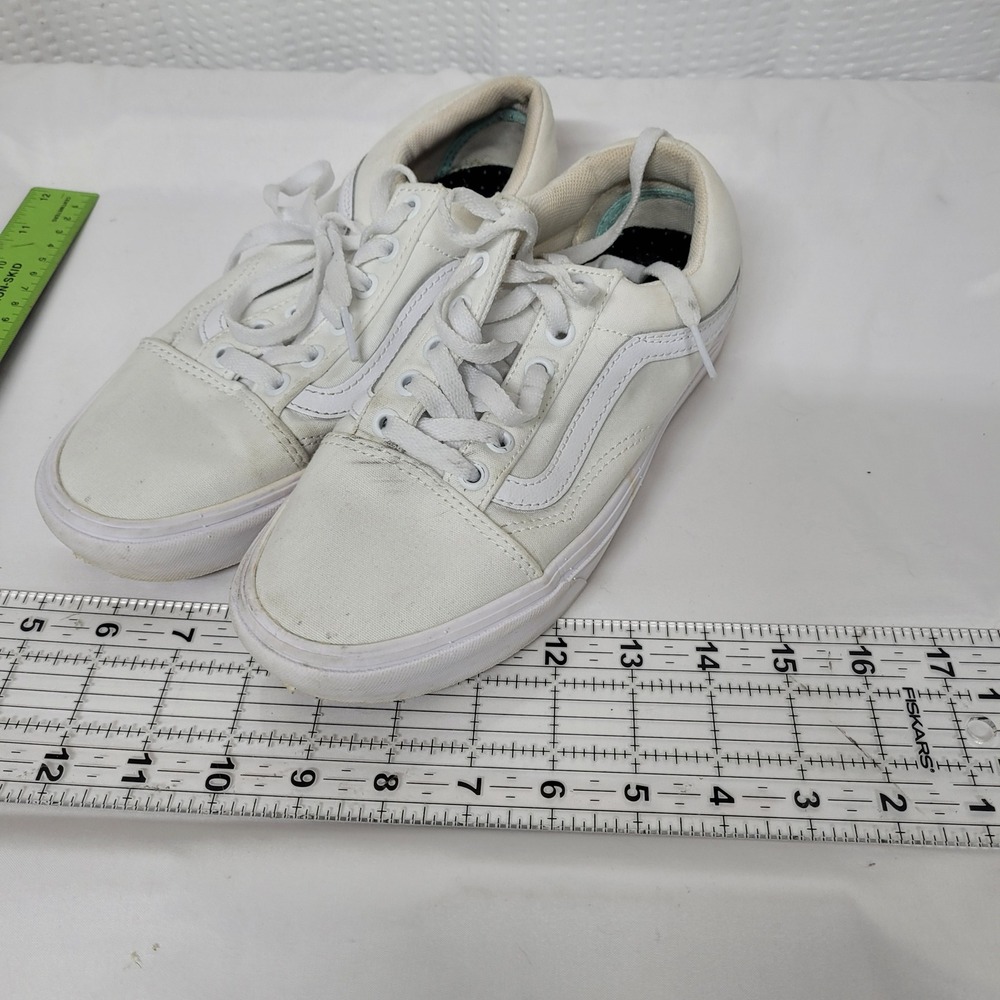 Vans Old Skool Ward White Canvas Low Top Sneakers Mens 5.5 Womens 7